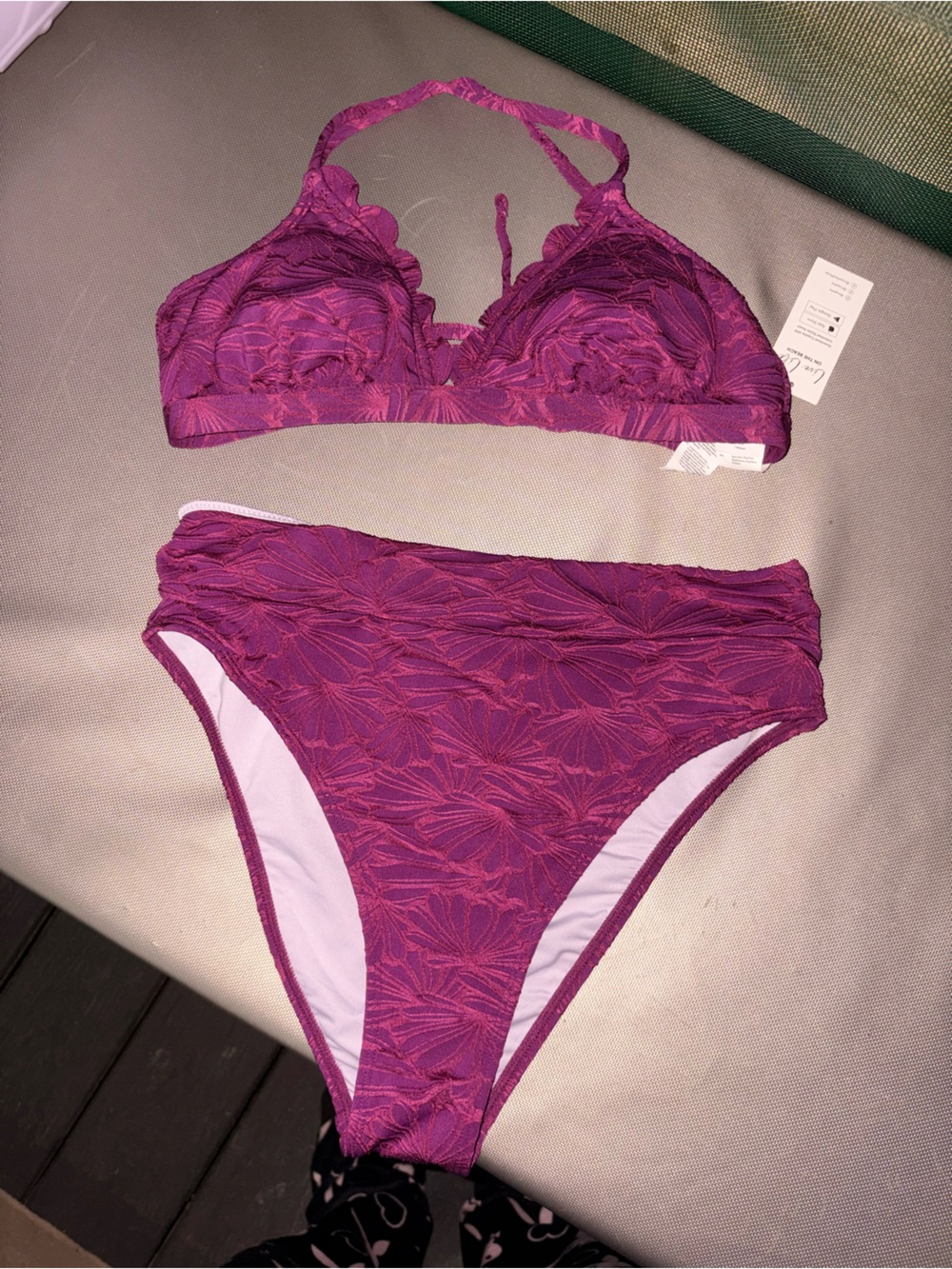 Cupshe Magenta Lace Bikini Set